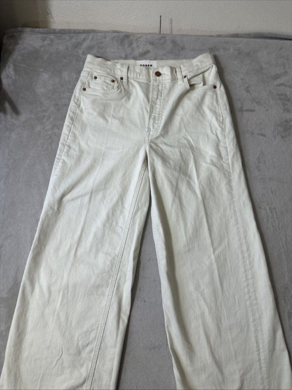 Boden wide leg jeans women’s cream high rise denim pants 29 - Picture 2 of 10